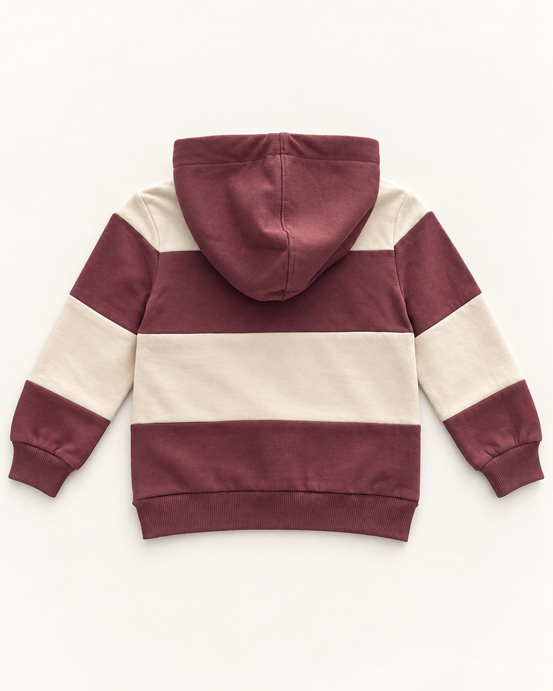 Sudadera de niño con capucha y rayas granates