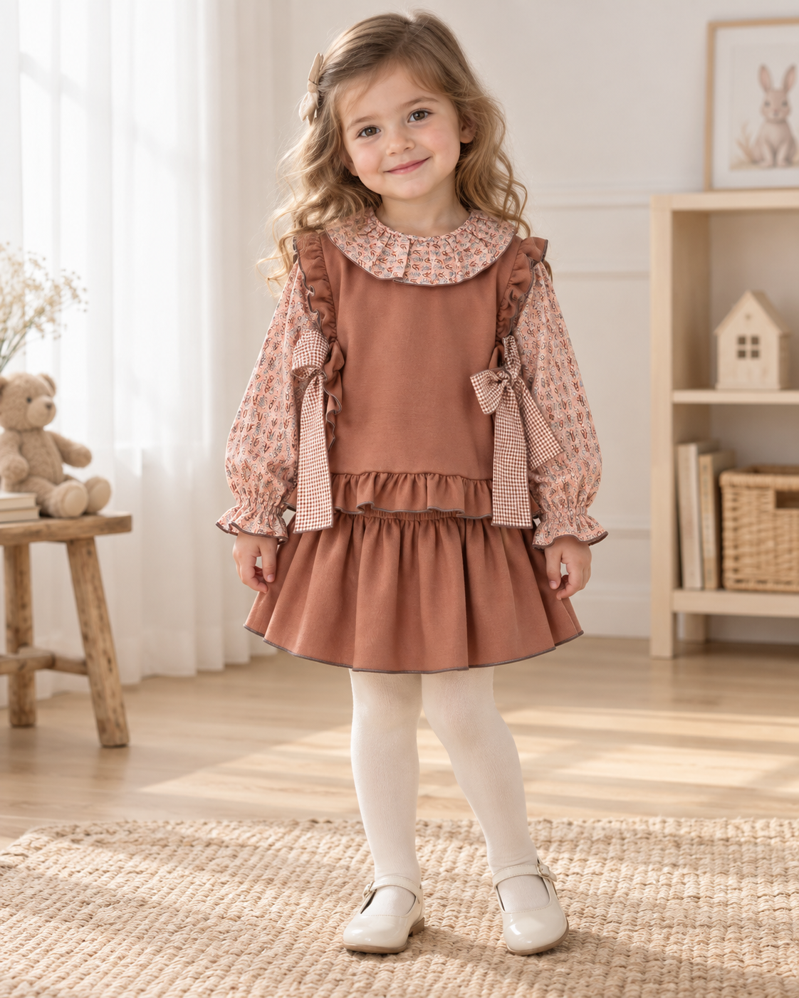 Conjunto Meis de tres piezas rosa viejo