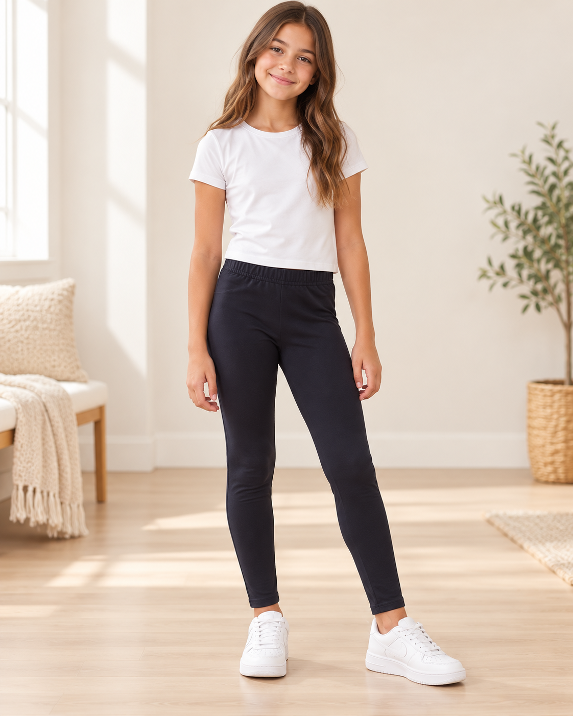 Leggings de felpa negros unisex