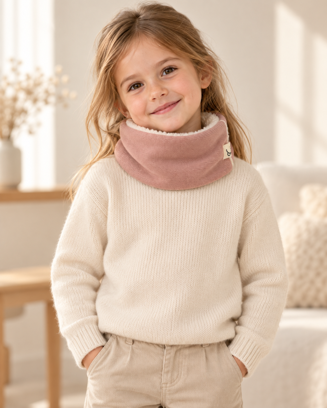 Cuello infantil rosa