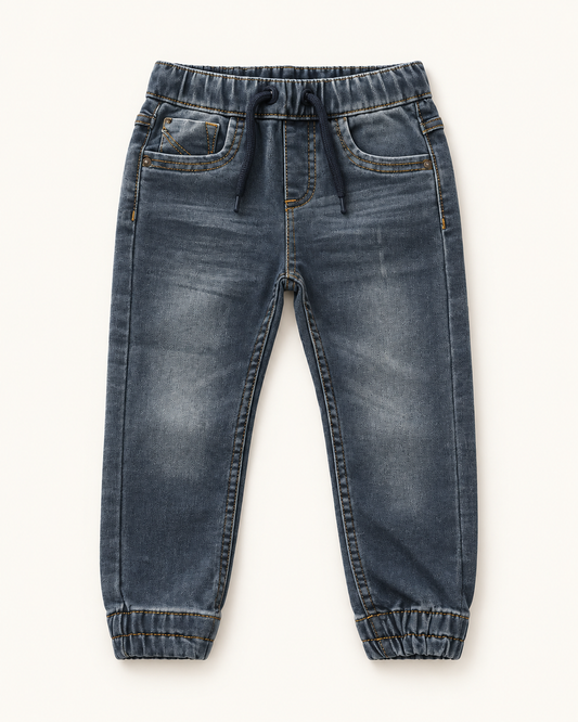Pantalón vaquero de bebé con puño elástico