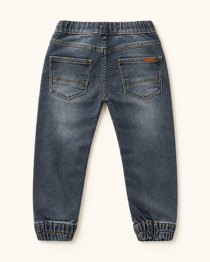 Pantalón vaquero de bebé con puño elástico