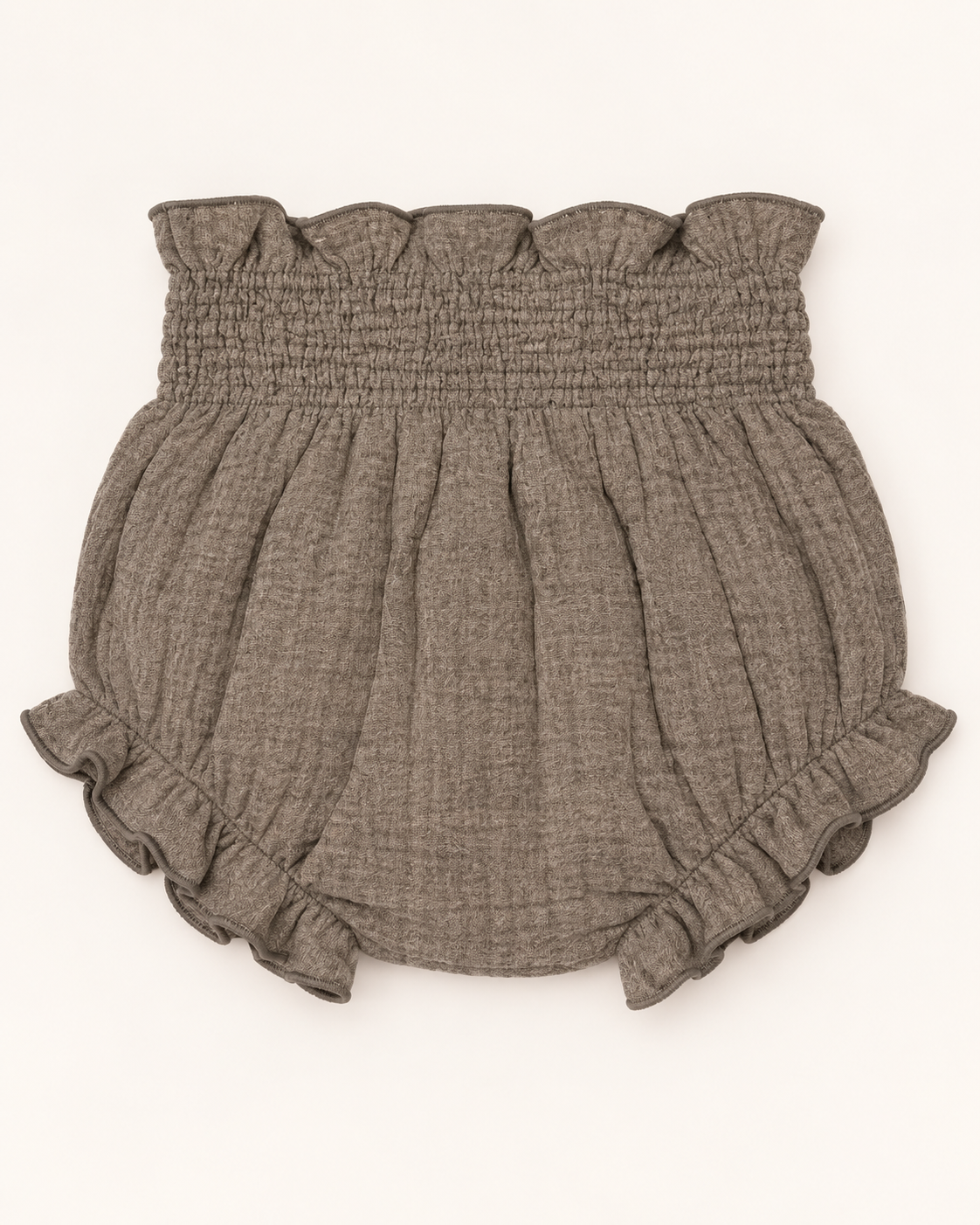 Braguita de bebé con volantes en gris topo