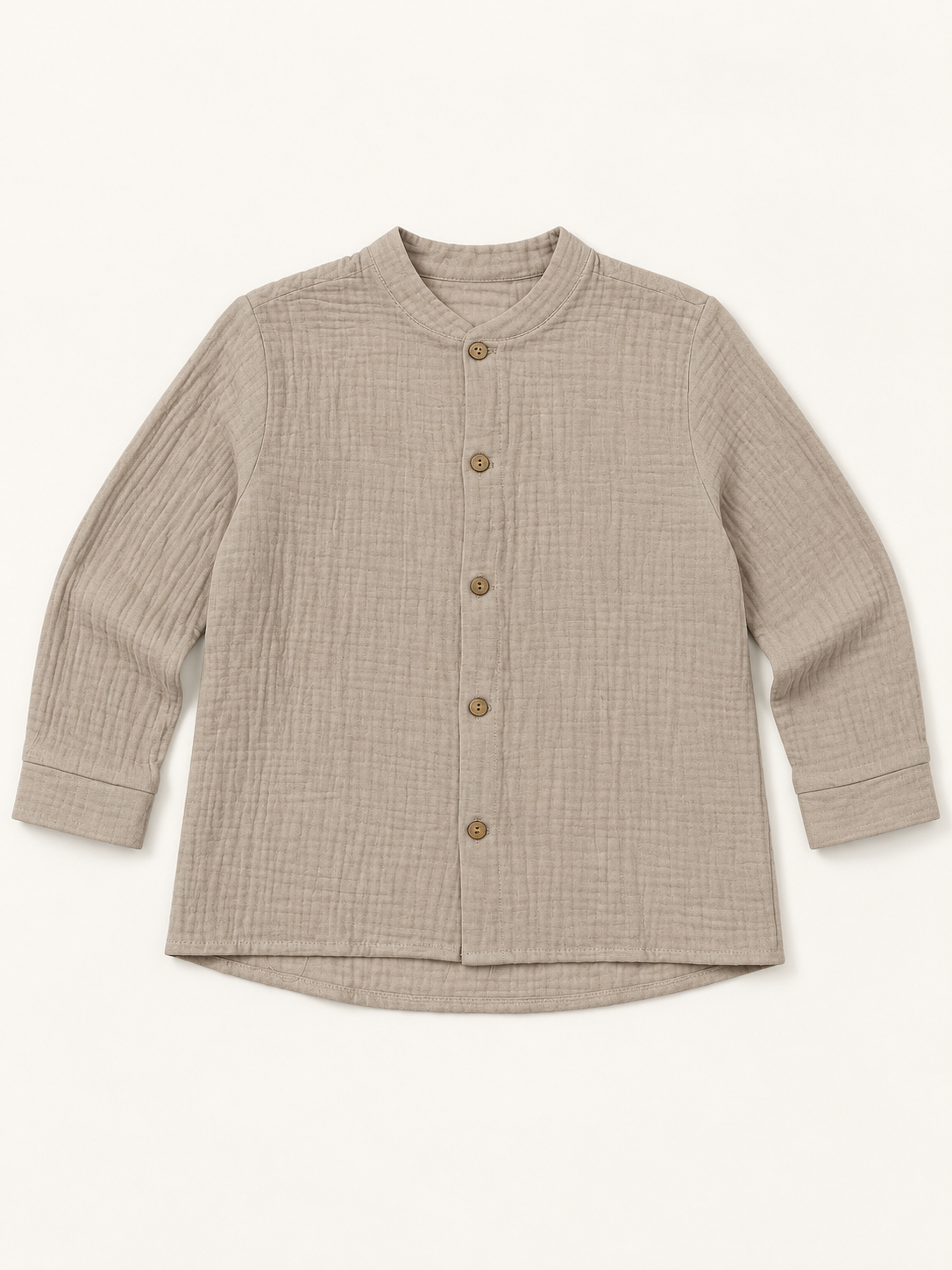Camisa de niño gris con cuello mao