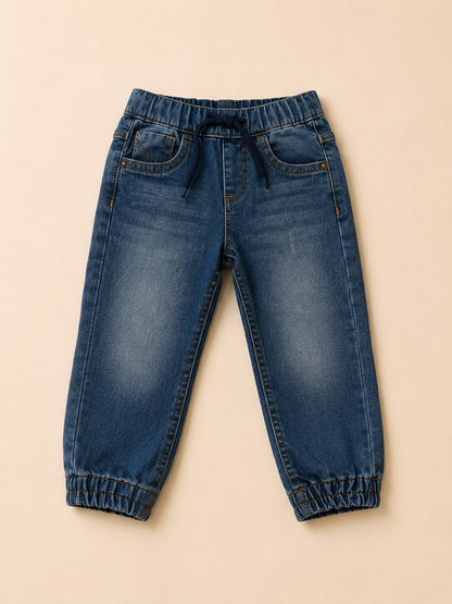 Pantalón vaquero de bebé con puño elástico