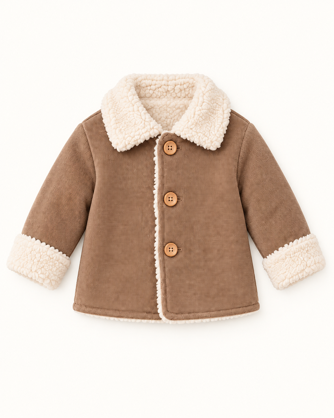 Chaqueta unisex marrón con cuello de borreguito