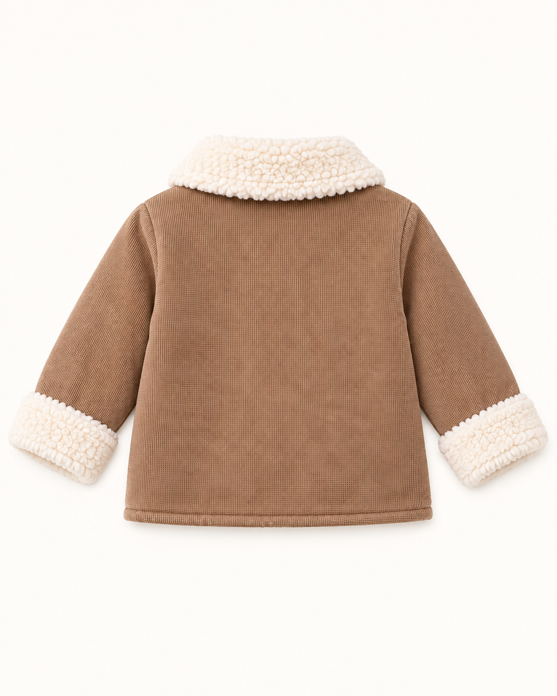 Chaqueta unisex marrón con cuello de borreguito