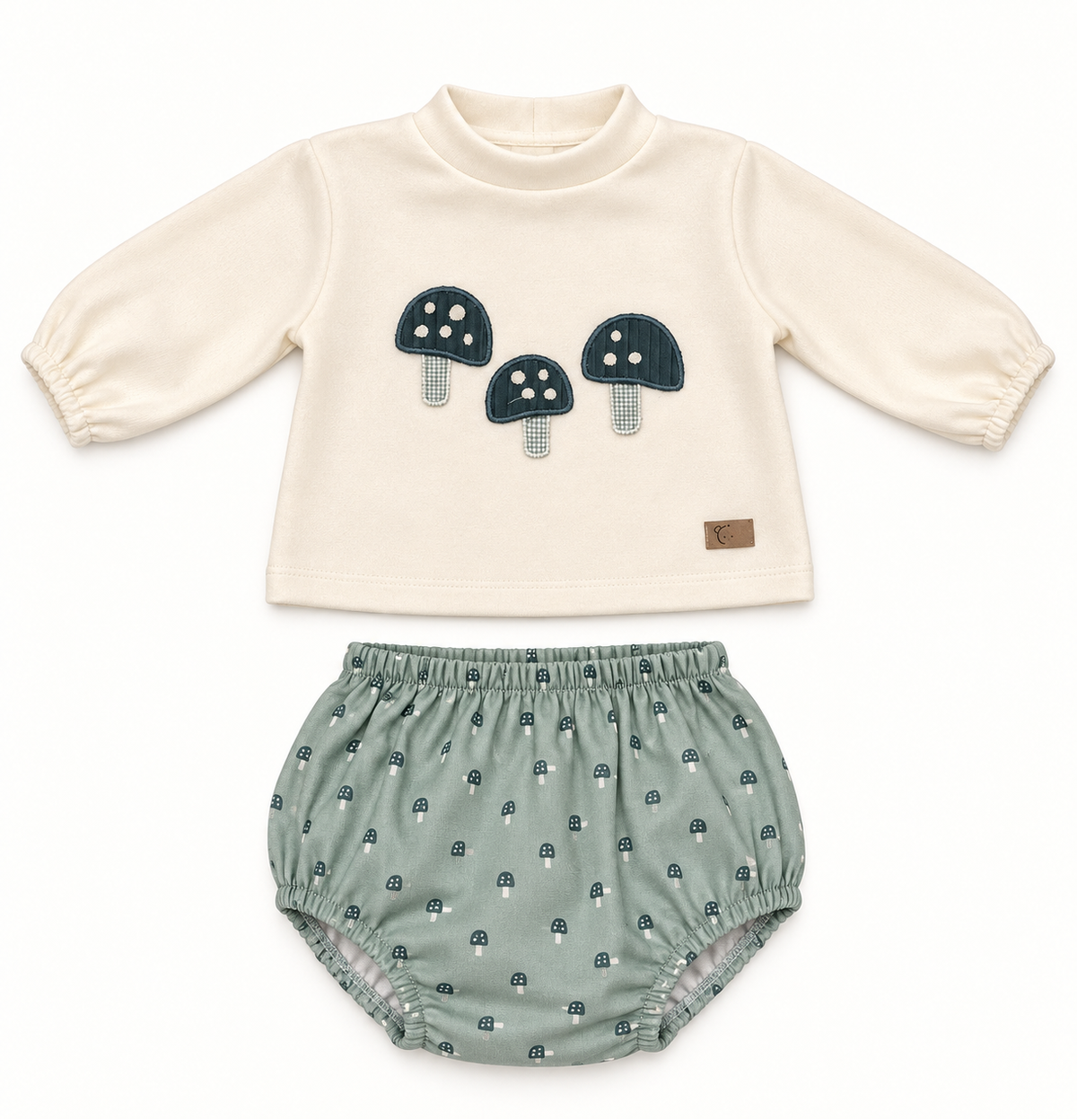 Conjunto de bebé setas verde con braguita