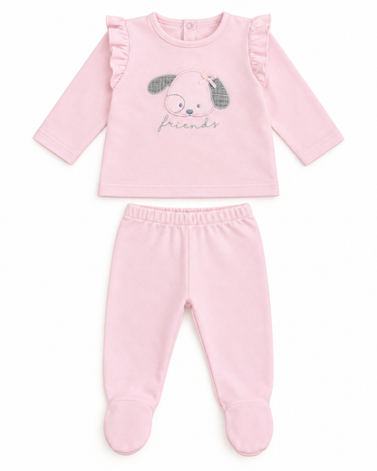 Conjunto de bebé Perrita rosa