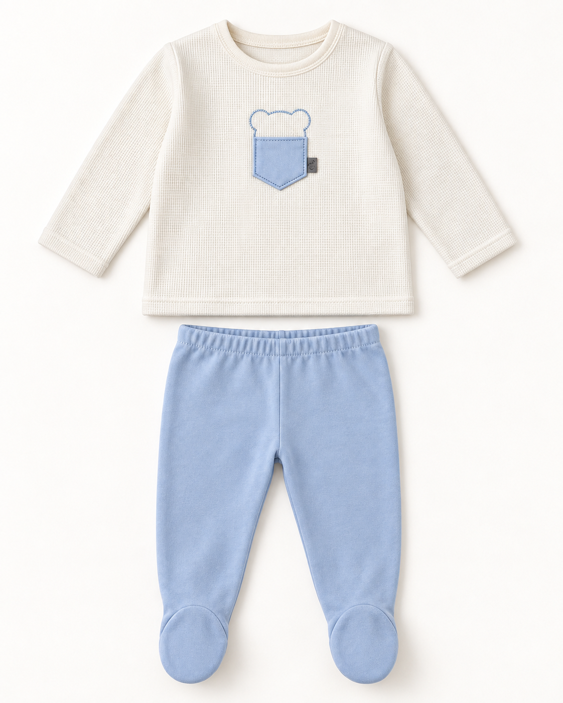 Conjunto de bebé con polaina azul