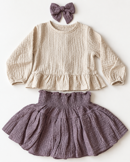 Falda pantalón Atari malva; otras prendas y complementos se venden por separado